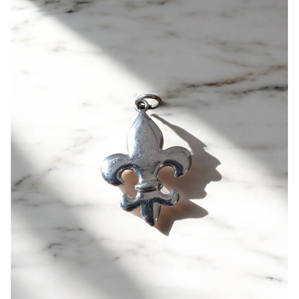 Silver-Tone Fleur-de-Lis Pendant